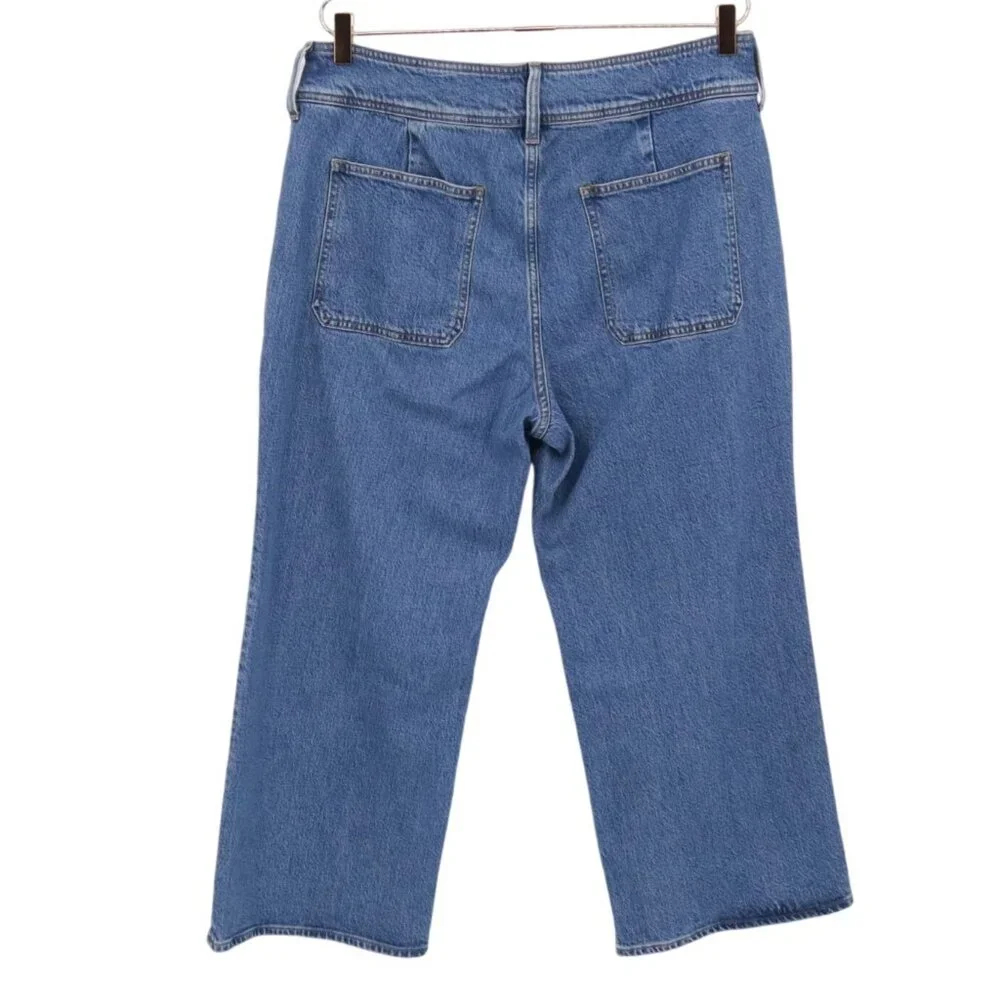 J. Crew Petite Slim-Wide Jean Womens 32P Blue Utilitarian‎ Preppy Collegiate NWT